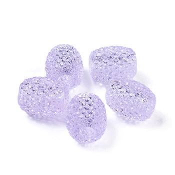 Transparent Resin European Jelly Colored Beads, Large Hole Barrel Beads, Bucket Shaped, Violet, 15x12.5mm, Hole: 5mm