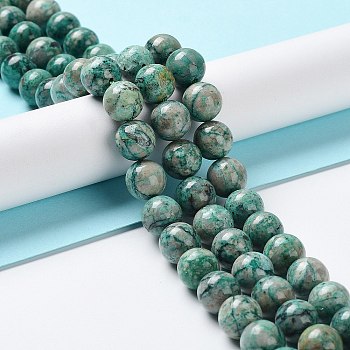 Natural Chrysocolla Beads Strands, Round, 10mm, Hole: 1mm, about 40pcs/strand, 15.75 inch(40cm)