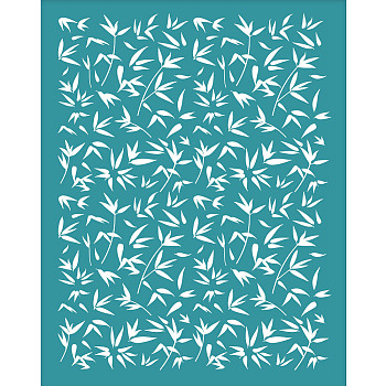 Silk Screen Printing Stencil, for Painting on Wood, DIY Decoration T-Shirt Fabric, Turquoise, Leaf, 127x100mm