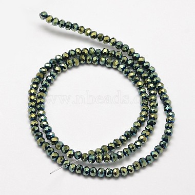 Faceted Rondelle Full Plated Electroplate Glass Beads Strands(EGLA-J134-3x2mm-FP01)-2