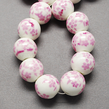 16mm PearlPink Round Porcelain Beads
