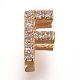 Golden Plated Brass Micro Pave Cubic Zirconia Slide Charms(ZIRC-L075-61F-G)-1