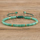 Natural Green Aventurine Beaded Braided Bracelets(QH4784-3)-1