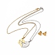 Heart Matching Couple Pendant Necklaces & Stud Earrings(SJEW-E045-01GP)-1