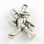 Tibetan Style Chimney Sweep Alloy Pendants, Cadmium Free & Lead Free, Antique Silver, 20x14x4mm, Hole: 1.5mm(X-TIBEP-Q054-08AS-RS)