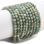 Natural Amazonite Beads Strands, Round, Grade B, 4mm, Hole: 0.8mm, about 88pcs/strand, 14.76~14.96''(37.5~38cm)(X-G-K068-03-4mm-A)
