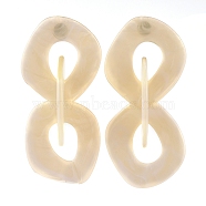 Acrylic Dangle Stud Earrings, with 304 Stainless Steel Findings and Ear Nuts, Wheat, 97mm, Pin: 0.6mm(EJEW-JE03840-03)