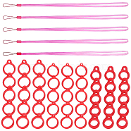 6PCS Adjustable Polyester Neck Lanyard, for Pen, Phone, Badge Holder, with 3 Style Silicone Pendant, Mixed Color(DIY-GF0008-21B)