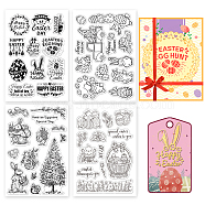 Globleland 4 Sheets 4 Styles PVC Plastic Stamps, for DIY Scrapbooking, Photo Album Decorative, Cards Making, Stamp Sheets, Film Frame, Easter Theme Pattern, 160x110x3mm, 1 sheet/style (DIY-GL0004-09C)