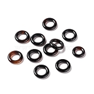 Natural Black Agate Charms, Large Hole Charm, Ring, Dyed & Heated, 12x2.5mm, Hole: 7mm(G-E141-02)