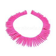 Synthetic Turquoise Graduated Spike Beads Strands, Tusk Shape, Deep Pink, 20~49x4.5~5mm, Hole: 1.2mm, about 99pcs/strand, 16.9~17.7 inch(43~45cm)(G-F604-10A)