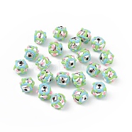 Plating Acrylic Enamel Beads, Platinum Plated, Bumpy, Nuggets, Colorful, 15~17mm, Hole: 2.3mm(OACR-I003-02)
