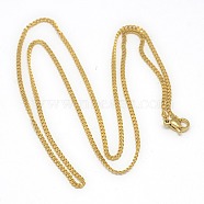 Trendy Unisex 201 Stainless Steel Twisted Chain Necklaces, with Lobster Claw Clasps, Golden, 19.88 inch(50.5cm)(NJEW-L043-44G)