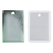 Rectangle Pendant Silicone Molds, for UV Resin, Epoxy Resin Jewelry Making, White, 33x23x7.5mm(DIY-K047-02)