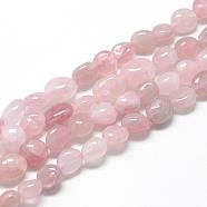 Natural Rose Quartz Beads Strands, Oval, 8~15x7~12x4~12mm, Hole: 1mm, about 30~45pcs/strand, 15.7 inch(G-R445-8x10-13)