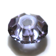 Imitation Austrian Crystal Beads, Grade AAA, Faceted, Flat Round, Lilac, 8x4mm, Hole: 0.9~1mm(SWAR-F061-4x8mm-04)