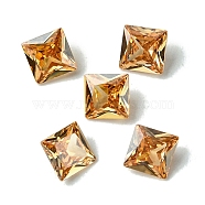 Cubic Zirconia Cabochons, Point Back, Square, Peru, 6x6x3mm(ZIRC-P116-01A-17)