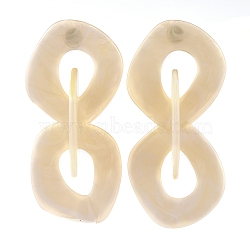 Acrylic Dangle Stud Earrings, with 304 Stainless Steel Findings and Ear Nuts, Wheat, 97mm, Pin: 0.6mm(EJEW-JE03840-03)