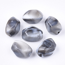 Acrylic Beads, Imitation Gemstone Style, Nuggets, Light Grey, 19.5x14.5x14mm, Hole: 2mm, about 245pcs/500g(OACR-T014-27A-01)