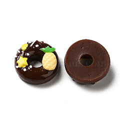 Opaque Resin Imitation Food Decoden Cabochons, Donut, Coconut Brown, 19~20x8~10.5mm(CRES-M014-01D)