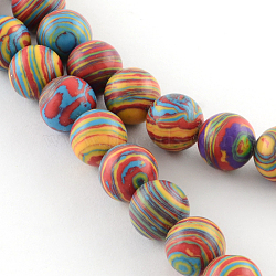 Dyed Synthetical Gemstone Round Bead Strands, Colorful, 6mm, Hole: 1mm, about 66pcs/strand, 15.35 inch(G-Q939-01A-06)