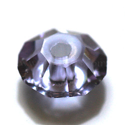 Imitation Austrian Crystal Beads, Grade AAA, K9 Glass, Faceted, Flat Round, Lilac, 8x4mm, Hole: 0.9~1mm(SWAR-F061-4x8mm-04)