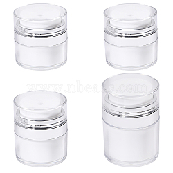 CHGCRAFT Plastic Empty Refillable Airless Pump Bottle, Travel Lotion Foundation Containers, with Press U Type Pump Head, Column, White, 5.4~6.25x6.4~7.45cm, 4pcs/set(AJEW-CA0004-50)