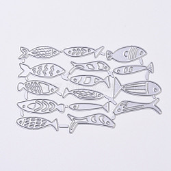 Carbon Steel Cutting Dies Stencils, for DIY Scrapbooking/Photo Album, Decorative Embossing DIY Paper Card, Fish, Matte Platinum Color, 111x75x0.9mm(DIY-E017-24)