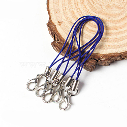 Mobile Straps, with Polyester String and Alloy Findings, Royal Blue, 70mm(MOBA-WH0001-A02)