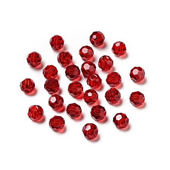 Imitation Austrian Crystal Beads, Grade AAA, Faceted(32 Facets), Round, Dark Red, 6mm, Hole: 0.7~0.9mm