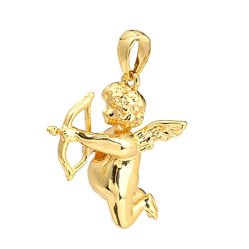 Brass Pendants, Cupid Charm, Golden, 18.5x12.5x19.5mm, Hole: 3.5x2mm