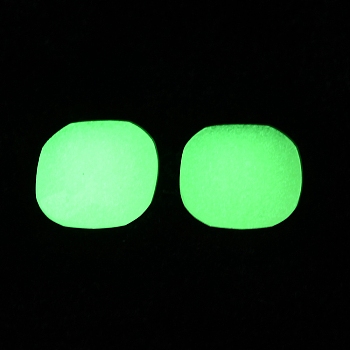 Synthetic Luminous Stone Cabochons, Glow in the Dark, Faceted, Square, Yellow, 12x12x6mm