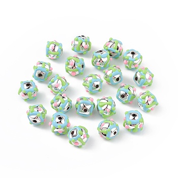 Plating Acrylic Enamel Beads, Platinum Plated, Bumpy, Nuggets, Colorful, 15~17mm, Hole: 2.3mm