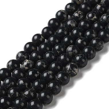 Black Round Imperial Jasper Beads