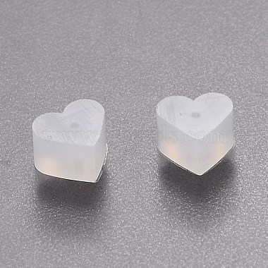 White Heart Silicone Ear Nuts