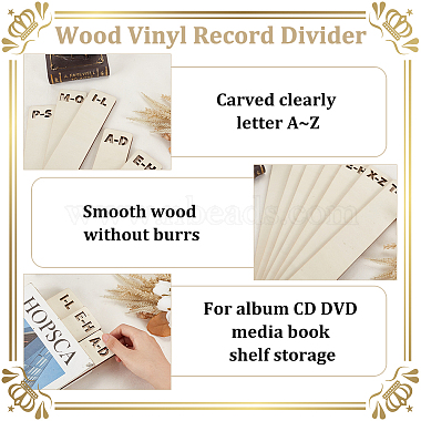 Wood Vinyl Record Divider(WOOD-WH0030-66)-4