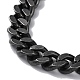 Ion Plating(IP) 304 Stainless Steel Diamond Cut Curb Chain Necklaces(NJEW-P288-02AS)-3