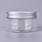 Plastic Empty Cosmetic Containers, with Aluminum Screw Top Lids, Clear, 4.3x7.05cm, Capacity: 100ml(3.38 fl. oz)(CON-WH0069-86C)