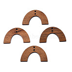 Walnut Wood Pendants, Saddle Brown, 21x33.5x2.5mm, Hole: 1.8mm(WOOD-N011-009)