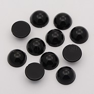 Half Round Acrylic Cabochons, Black, 18x6.5mm, about 200pcs/bag(SACR-O002-21-18mm)