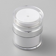 Plastic Airless Pump Jars, Refillable Travel Cream Vacuum Bottle, Column, White, 5.45x6.1cm, Capacity: 15ml(0.51fl. oz)(AJEW-WH0413-34A)