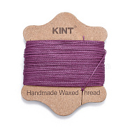 Waxed Nylon Cord, Purple, 0.65mm, about 21.87 yards(20m)/card(YC-E005-0.65mm-16)