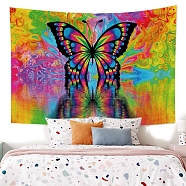 Altar Wiccan Witchcraft Tapestries, Polyester Backdrops, Photography Background Banner for Party Home Decoration, Rectangle, Butterfly, 700x1000mm(PW-WGE02D6-03)