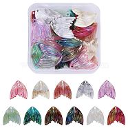 22 Pieces Resin Pendant Phantom Colorful Gradient Fish Tail Pendant Handmade Ear Studs and Earring Accessories(11 styles), Colorful, 27x25.5mm, Hole: 1.6mm(JX638A)