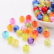 Transparent Acrylic Beads, Bead in Bead, Round, Mixed Color, 8mm, Hole: 2mm(X-TACR-S092-8mm-M)