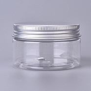 Plastic Empty Cosmetic Containers, with Aluminum Screw Top Lids, Clear, 4.3x7.05cm, Capacity: 100ml(3.38 fl. oz)(CON-WH0069-86C)