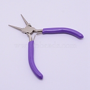 Carbon Steel Round Nose Pliers , Wire Cutters, Purple, 12.5x4.95x0.85mm(PT-YWC0001-02)