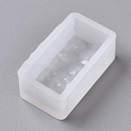 Silicone Molds, Resin Casting Molds, For UV Resin, Epoxy Resin Jewelry Making, Rectangle with Ocean Water Lines, White, 45.5x25.5x16mm, Inner Size: 40x20mm(DIY-WH0154-02C)