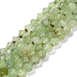 Natural Prehnite Beads Strands, Bicone, Faceted, 8~8.5x8.5mm, Hole: 1.2mm, about 48pcs/strand, 15.35 inch(39cm)(G-C171-E03-01)