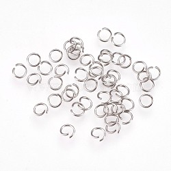 Tarnish Resistant 304 Stainless Steel Open Jump Rings, Stainless Steel Color, 4.5x0.6mm, Inner Diameter: 3mm, 22 Gauge, 10000pcs/bag(STAS-P204-08P-02)